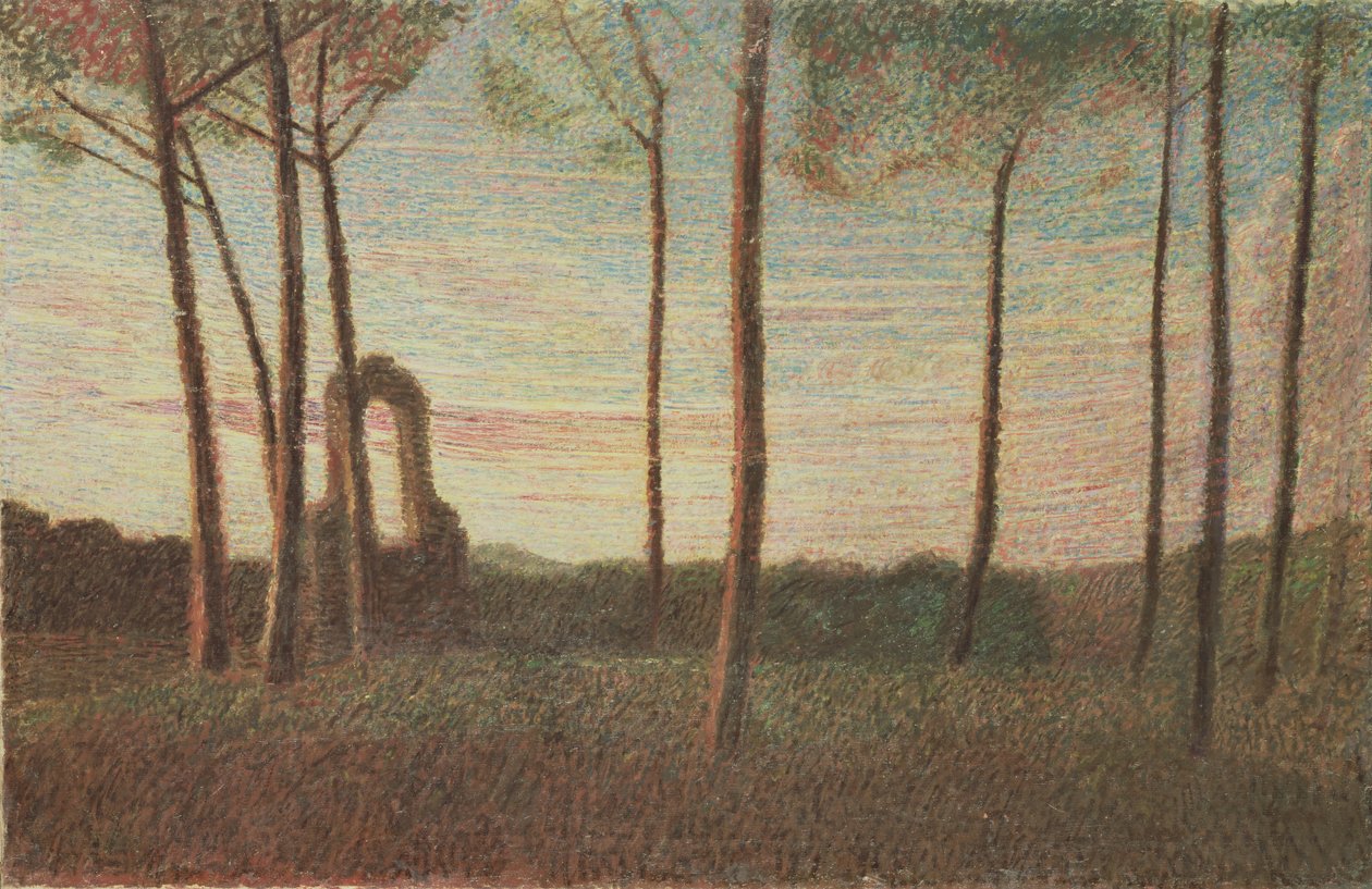 ボルゲーゼ公園の風景、1906年 作： ジュゼッペペリッツァダヴォルペド