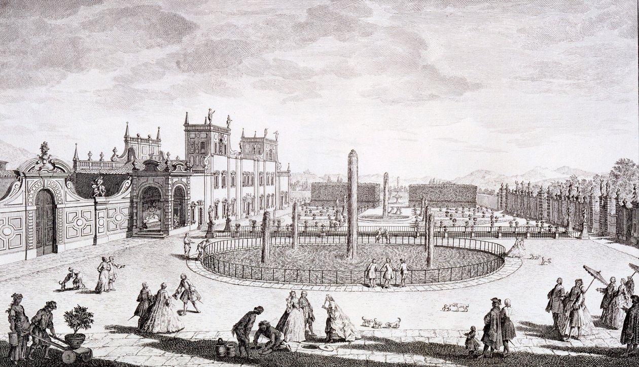 ジュゼッペブシャールの「トスカーナの景色」からのヴィラディセストの眺め、1744-57年 作： ジュゼッペ・ゾッチ