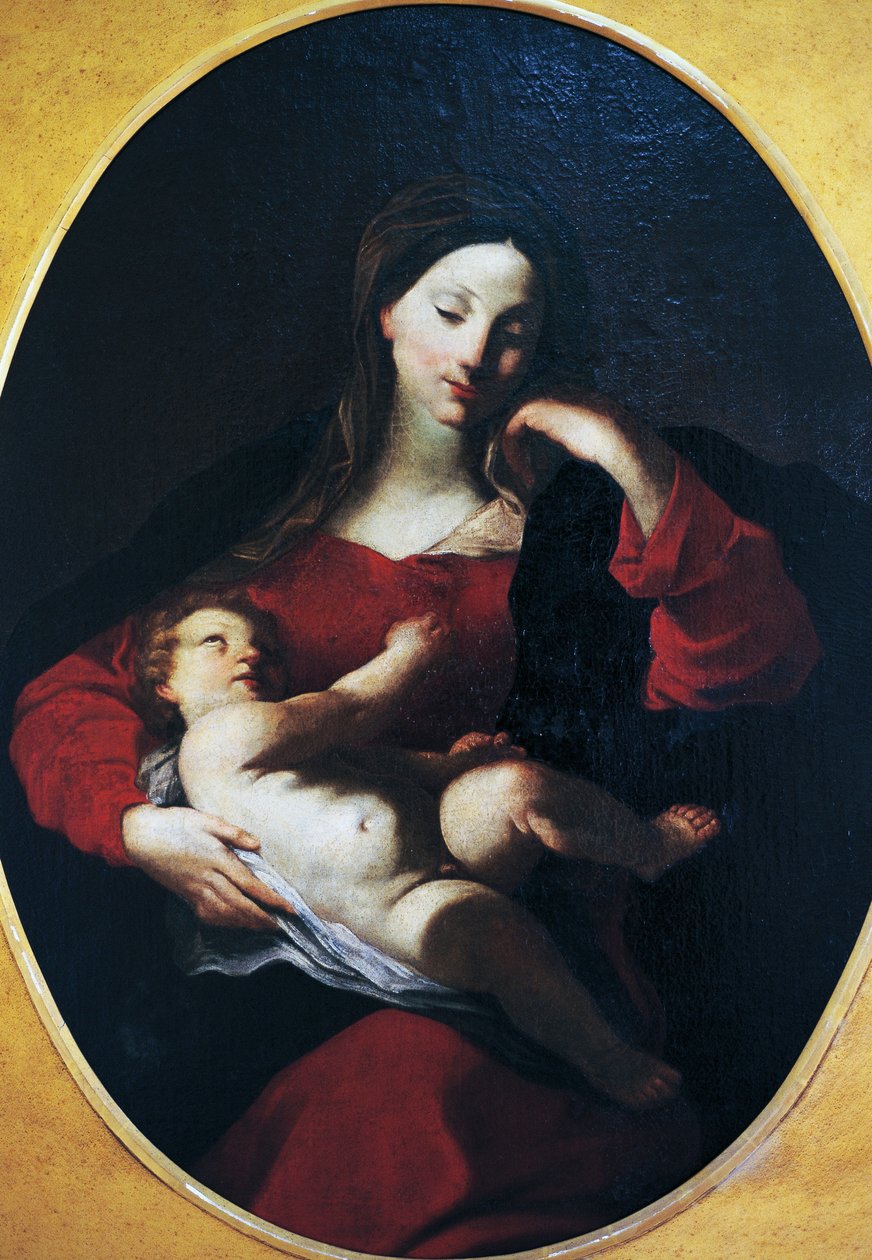 ジュゼッペ・バッツァーニ（1690-1769）の「子連れの聖母」。 作： ジュゼッペ・バッツァーニ