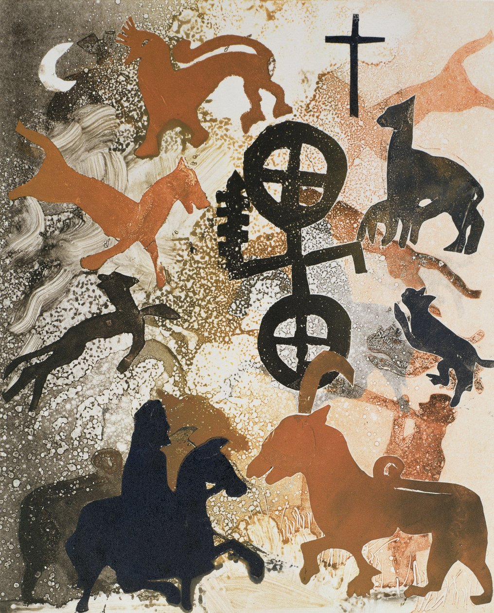 Pictish Symbols of Stone、1995（monotype） 作： グロリア・ワリントン