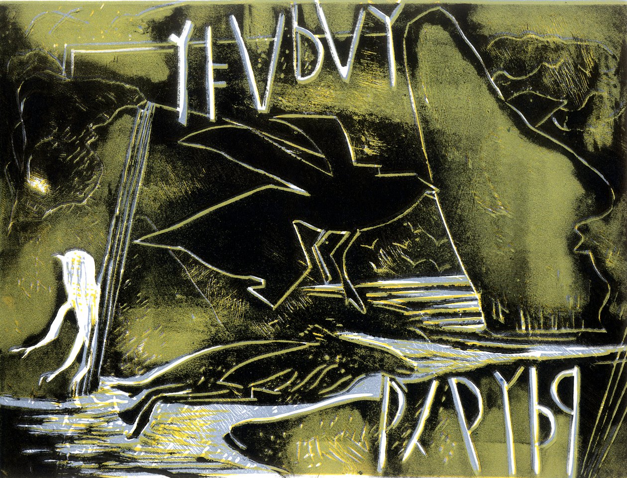 変化する世紀（linocut） 作： グロリア・ワリントン