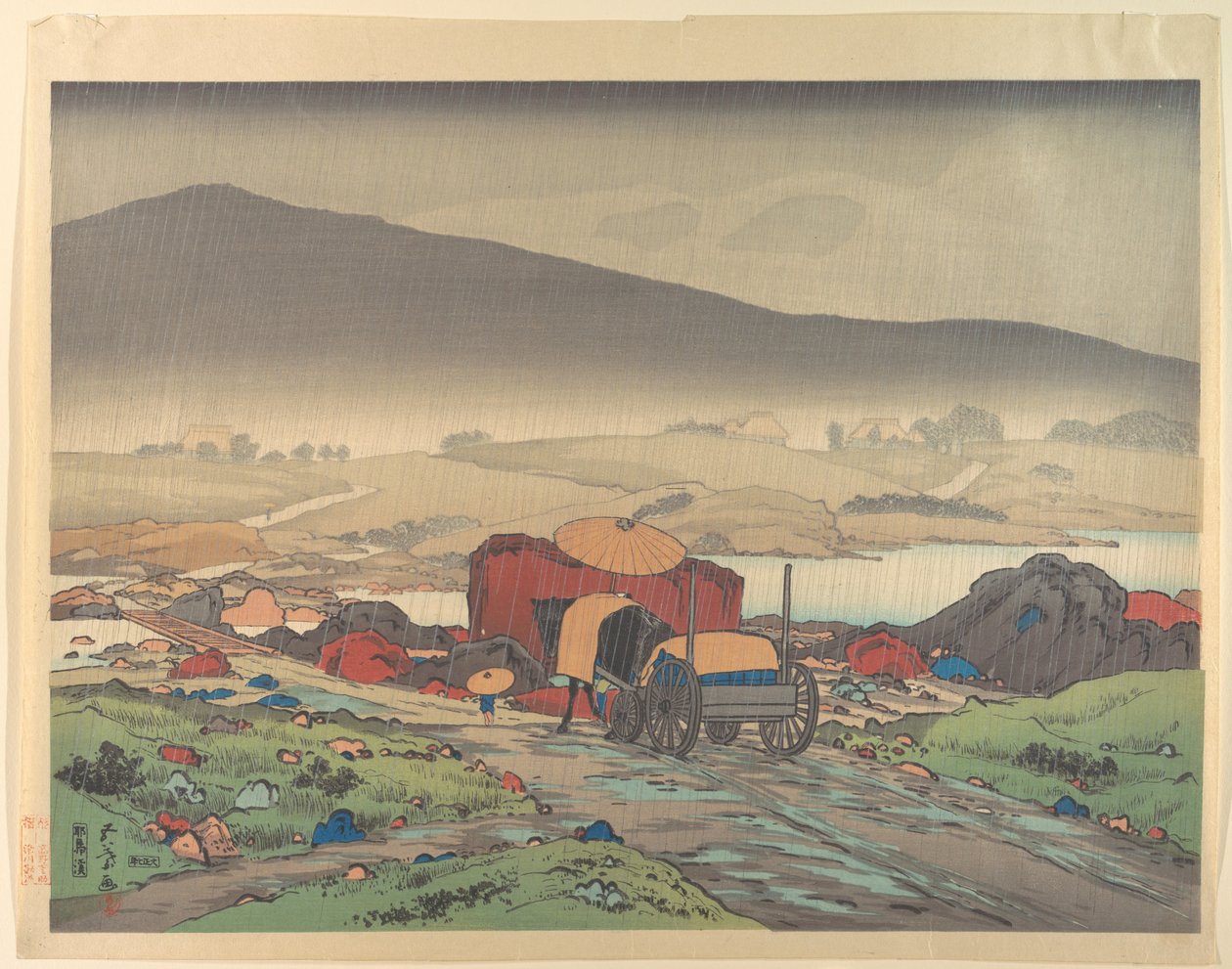 Rain at Yabakei 作： 橋口五葉