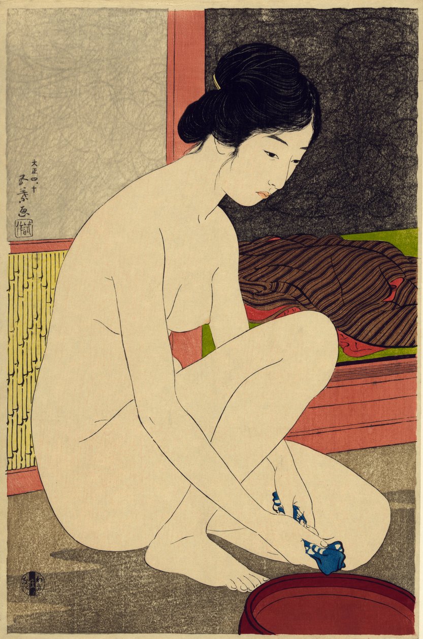抑護の女、1915年（木版印刷） 作： 橋口五葉