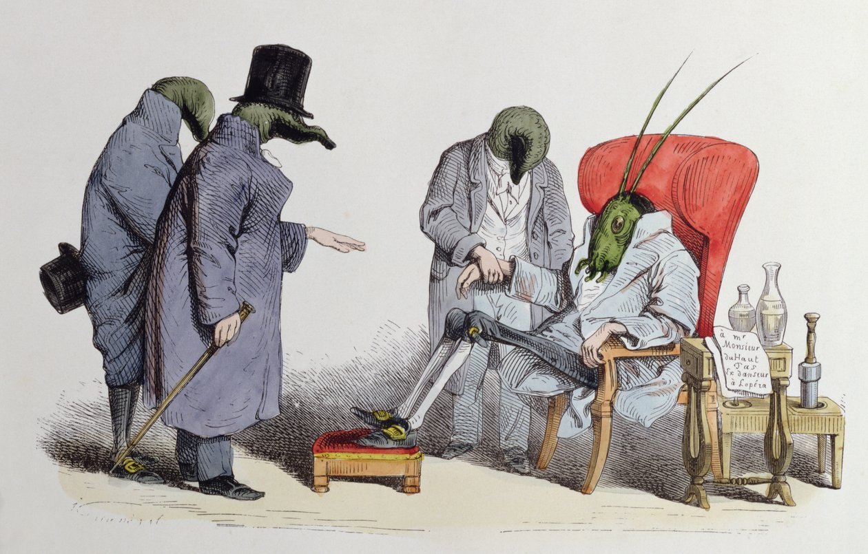 The Lech Doctors、「Les Metamorphoses du Jour」、1854年の風刺画 作： グランドビル