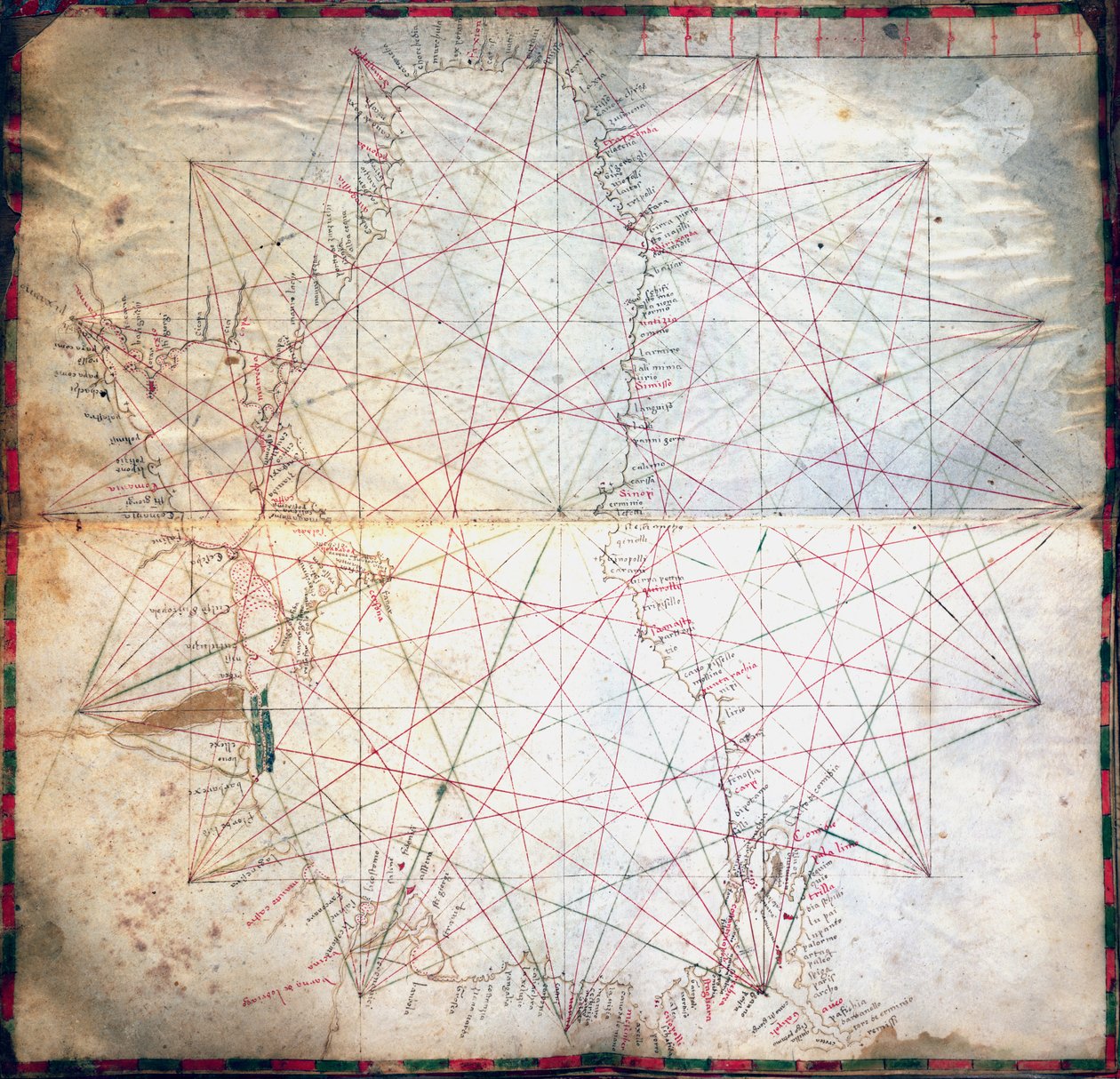 黒海の地図（羊皮紙にインク） 作： グラツィオーゾベニンカサ
