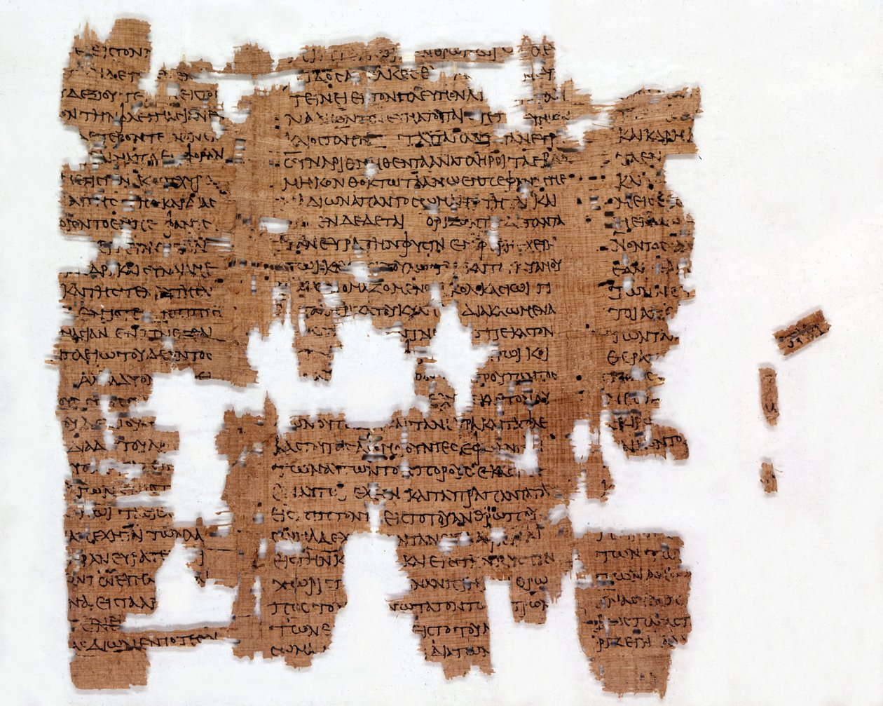 西暦200年頃のギリシャの科学パピルス。 作： ギリシャ語