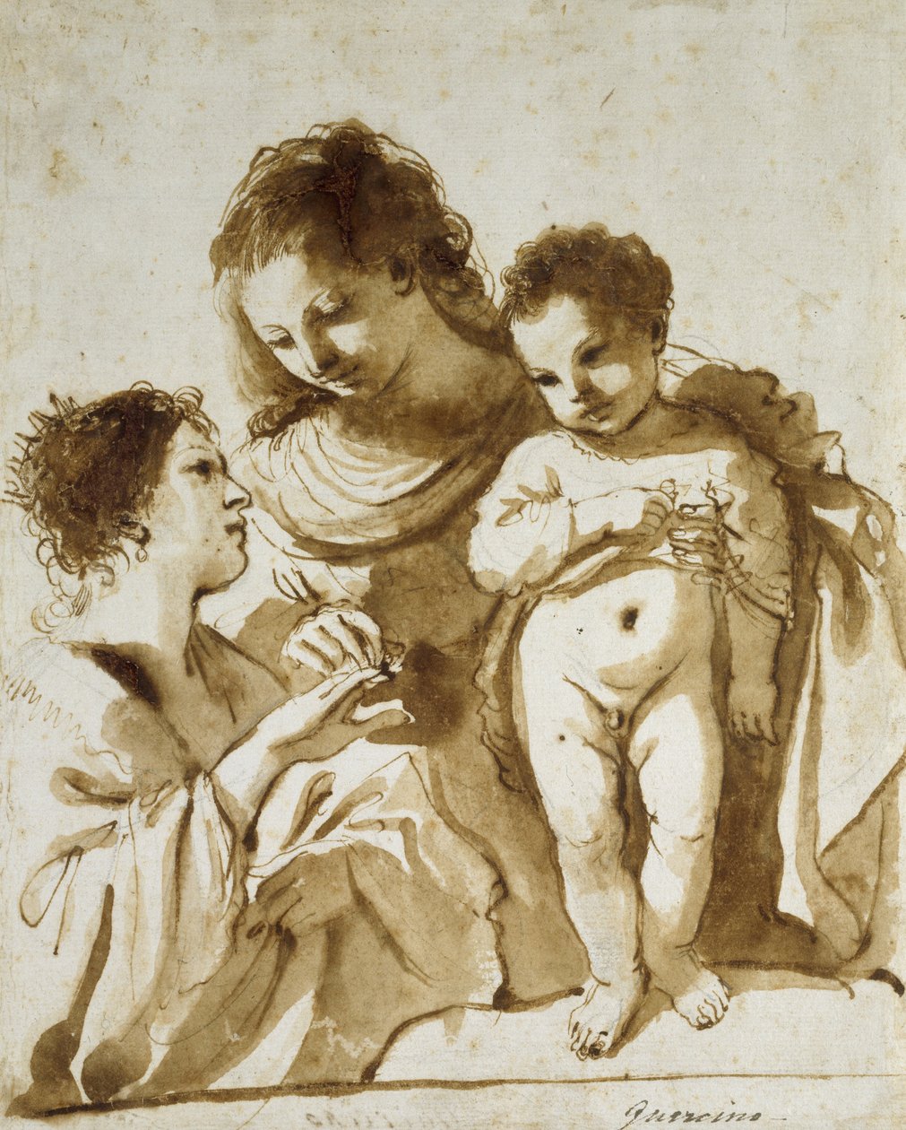 聖カタリナの神秘的な結婚、1618年-1619年 作： ジョバンニフランチェスコバルビエリ（イルゲルチーノ）