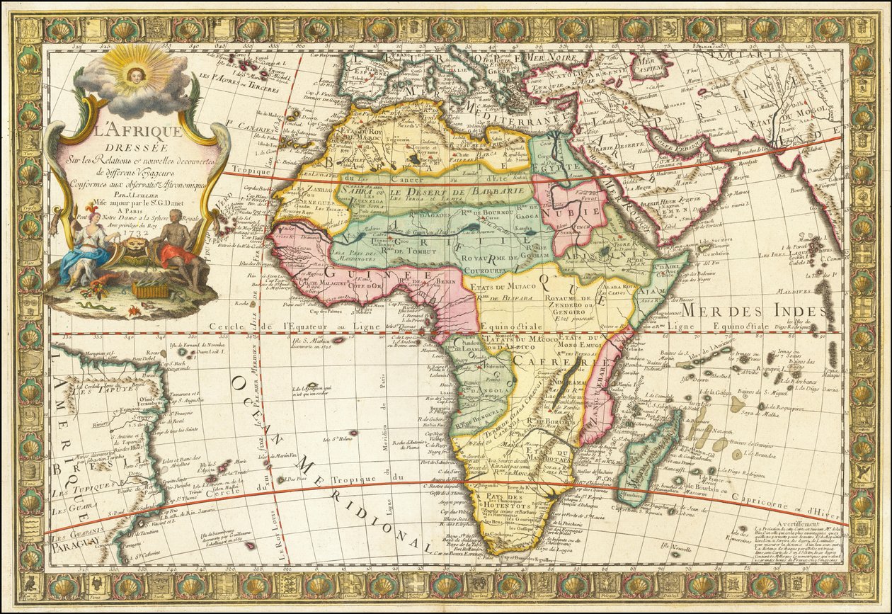 ギョーム・ダネによる1732年アフリカ地図 作： ギヨーム・ダネット