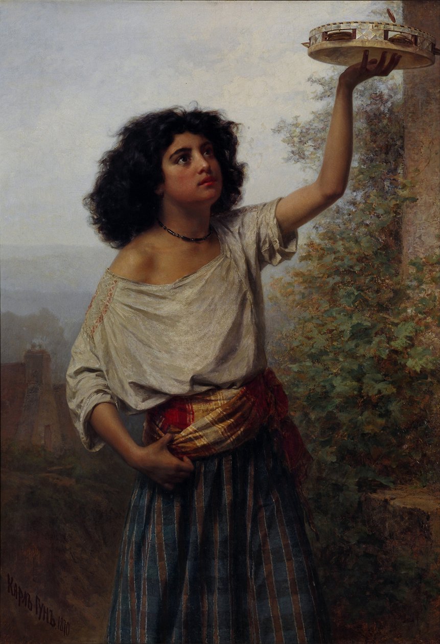 若いジプシーの女性、1870 年 作： 銃