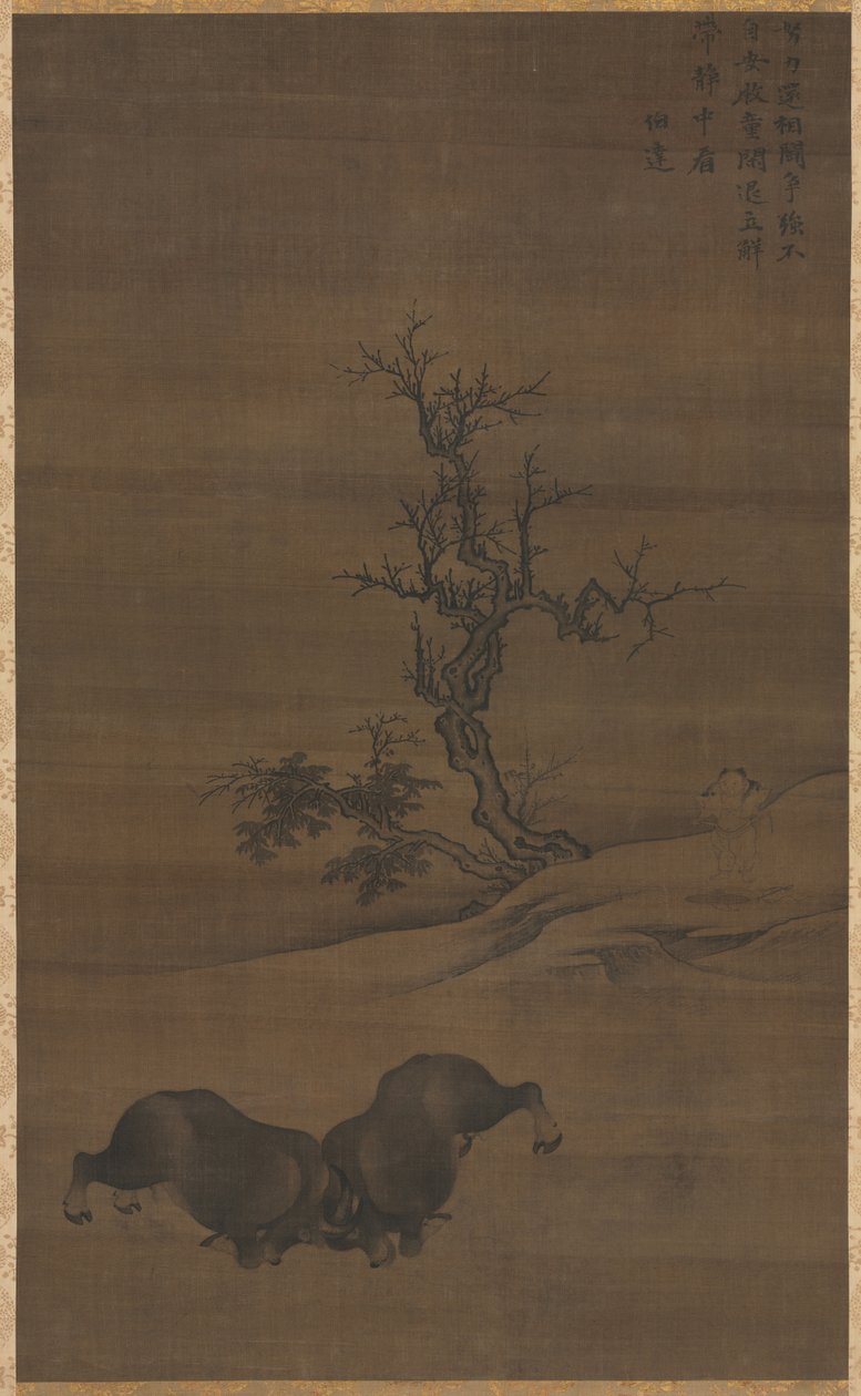 牧童と水牛の風景、1200 年代。 作： 郭ミン