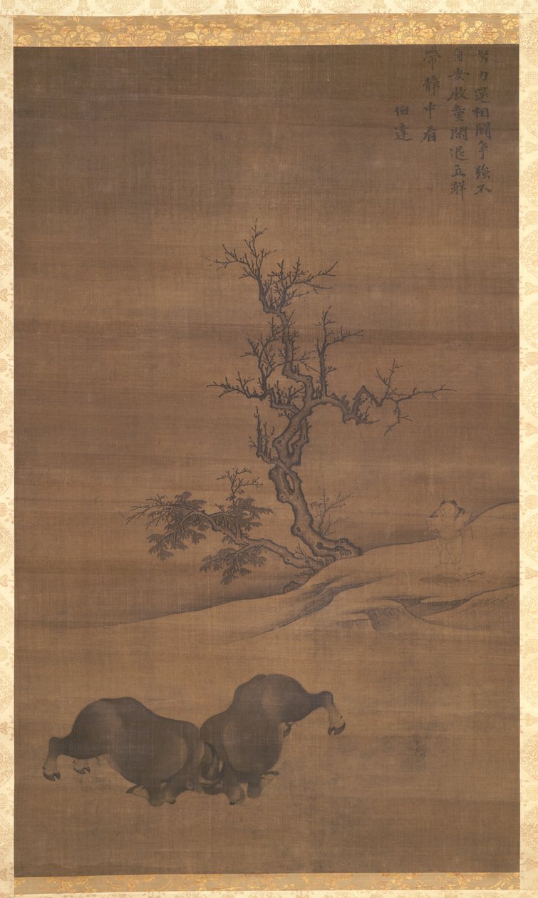 牧童と水牛の風景、1200 年代。 作： 郭ミン