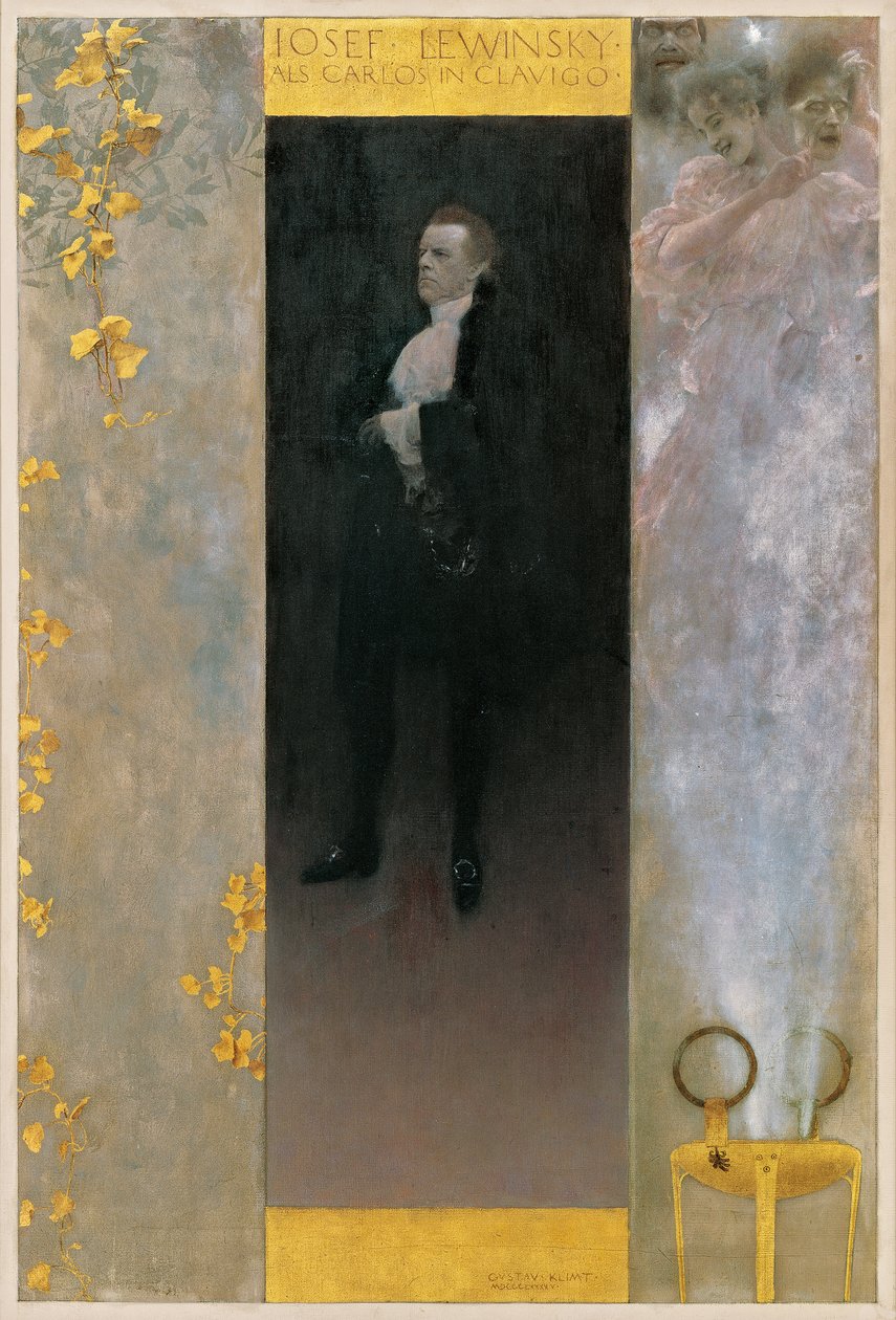 Der Hofschauspieler josef Lewinsky als Carlos in "Clavigo" 作： グスタフ・クリムト