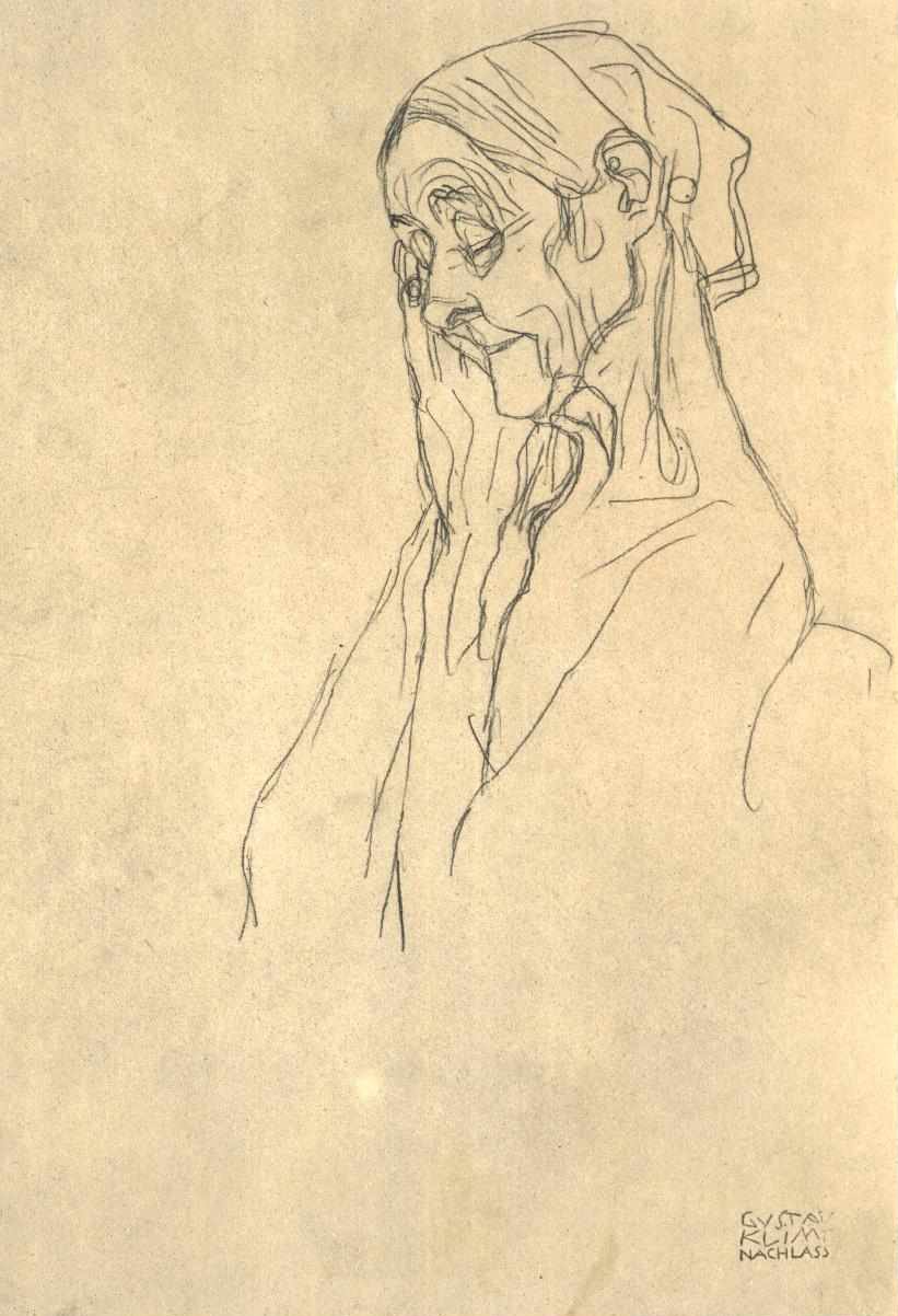 左の老婆の頭 作： グスタフ・クリムト