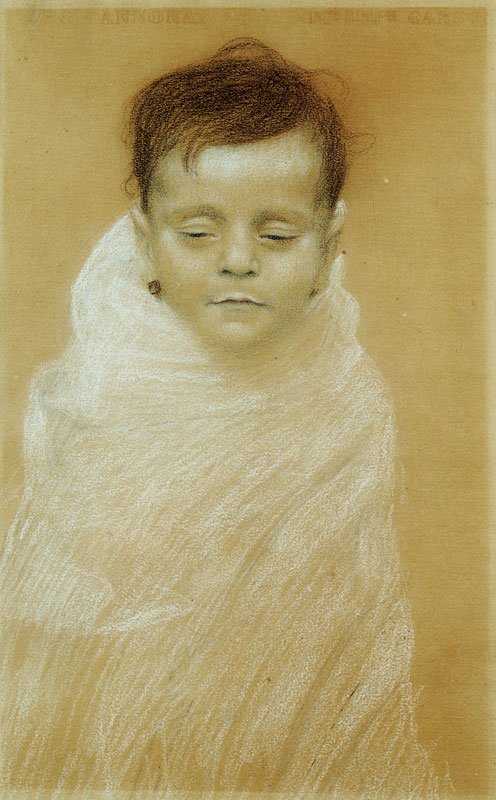 アーティストの死んだ息子の肖像 作： グスタフ・クリムト