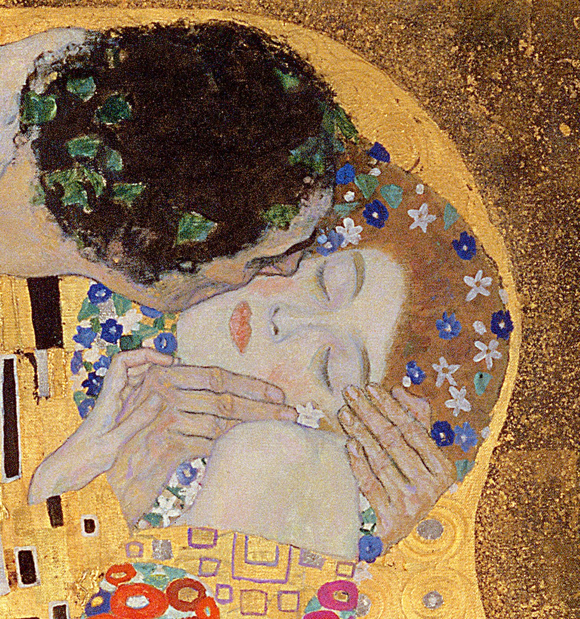 キス、1907-08（601の詳細） 作： グスタフ・クリムト