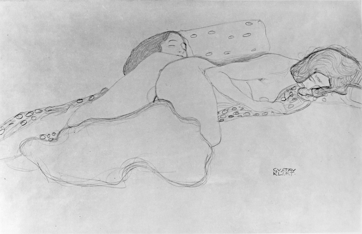 眠っている二人の女性 作： グスタフ・クリムト