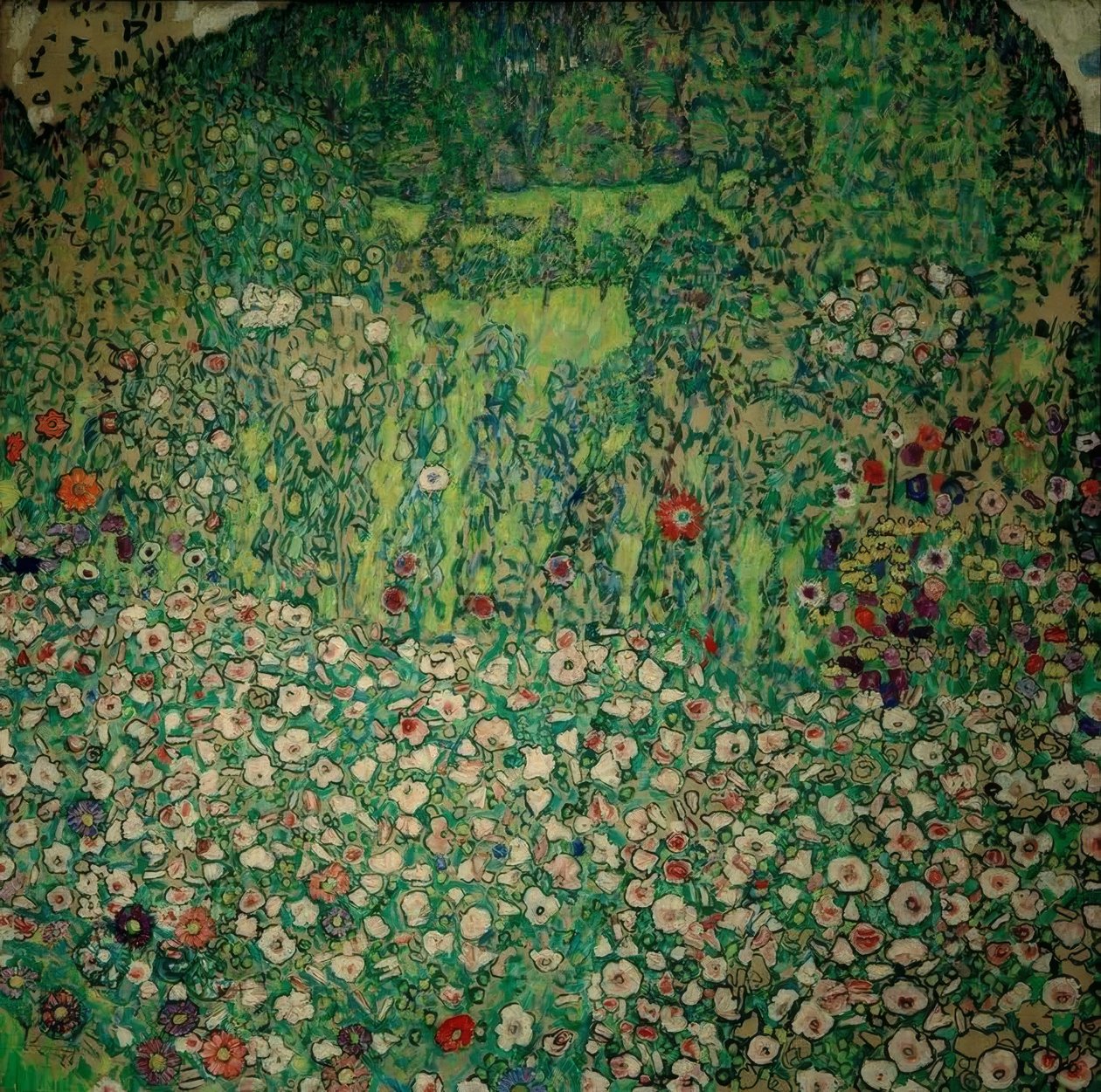 丘の上に庭の風景 作： グスタフ・クリムト