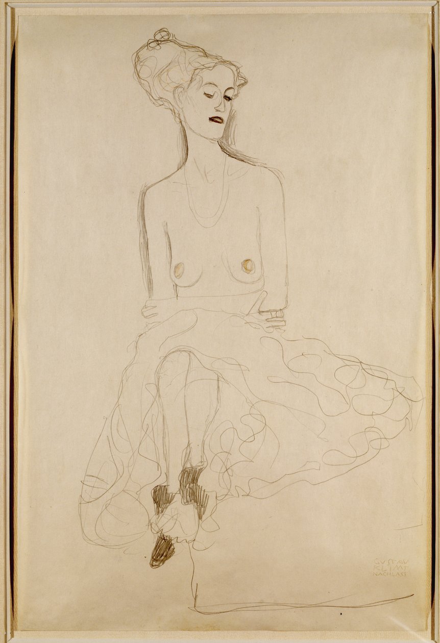 着席女性、1908 作： グスタフ・クリムト