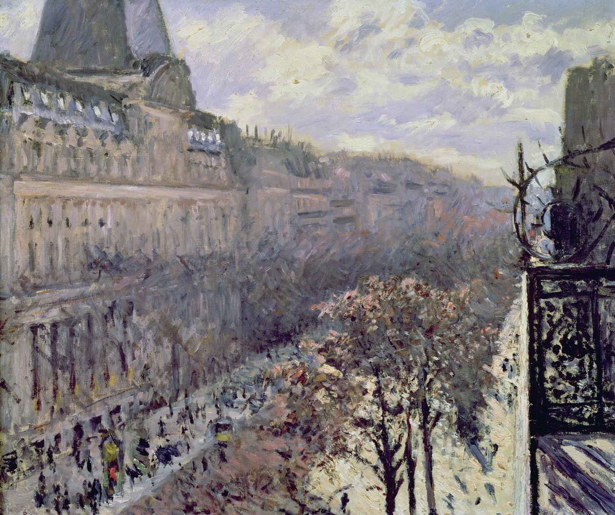 Boulevard des Italiens、c.1880 作： グスタフ・カイユボット