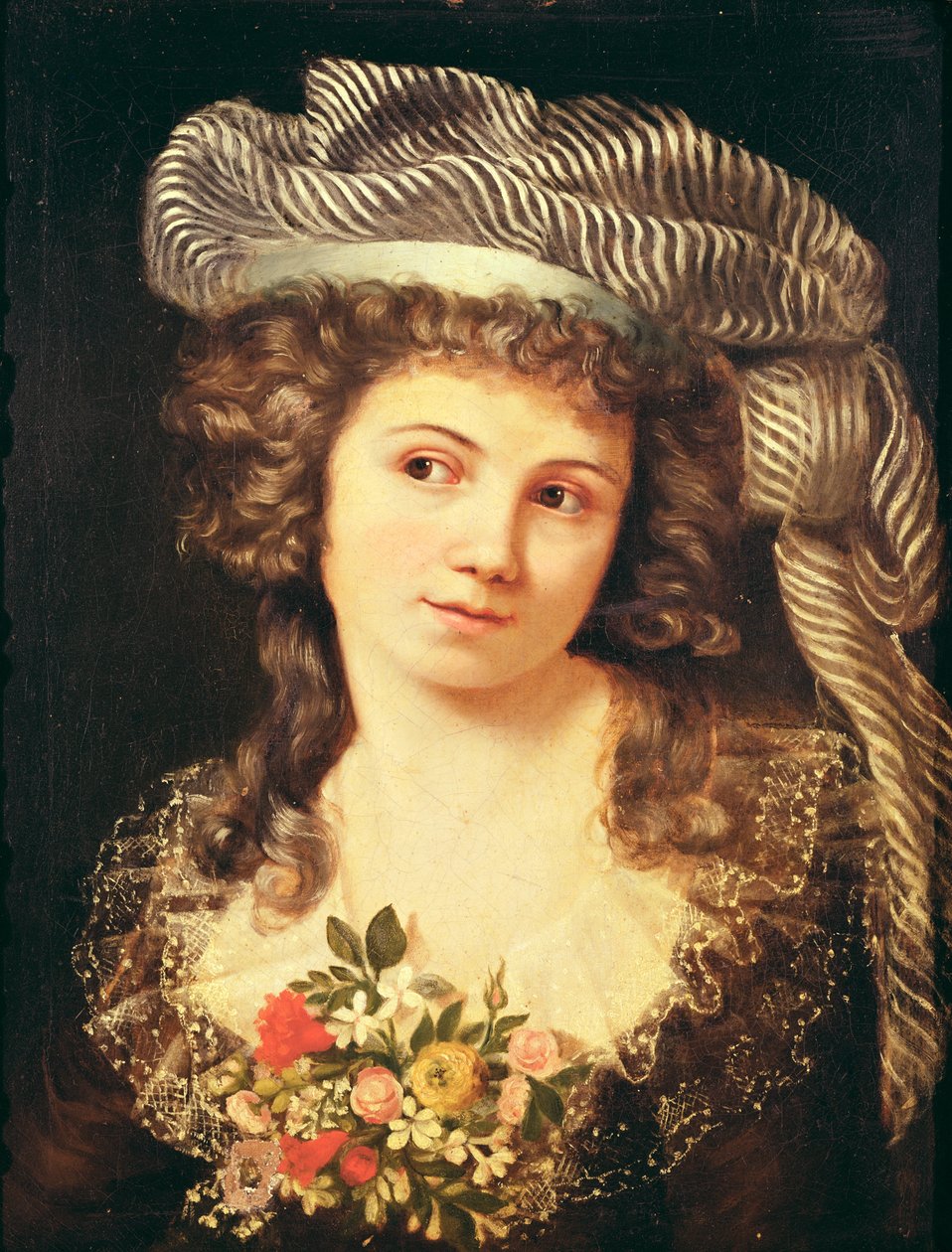 Labille-Guiardのスタイルの若い女性の肖像画 作： ギュスターヴ・クールベ
