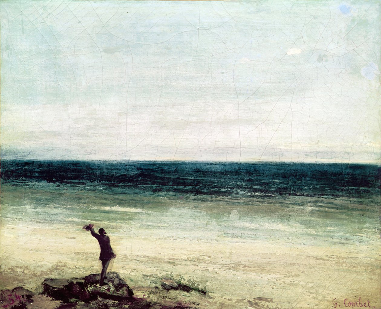 パラヴァスの海岸沿いのアーティスト 作： ギュスターヴ・クールベ
