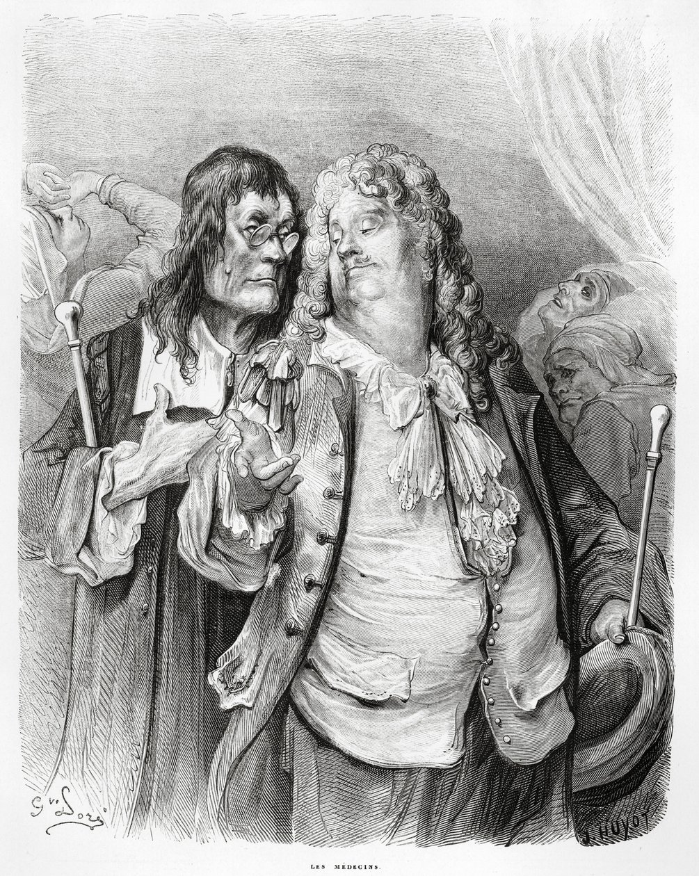 医師、ラフォンテーヌ作「寓話」のイラスト、1868年 作： ギュスターヴ・ドレ