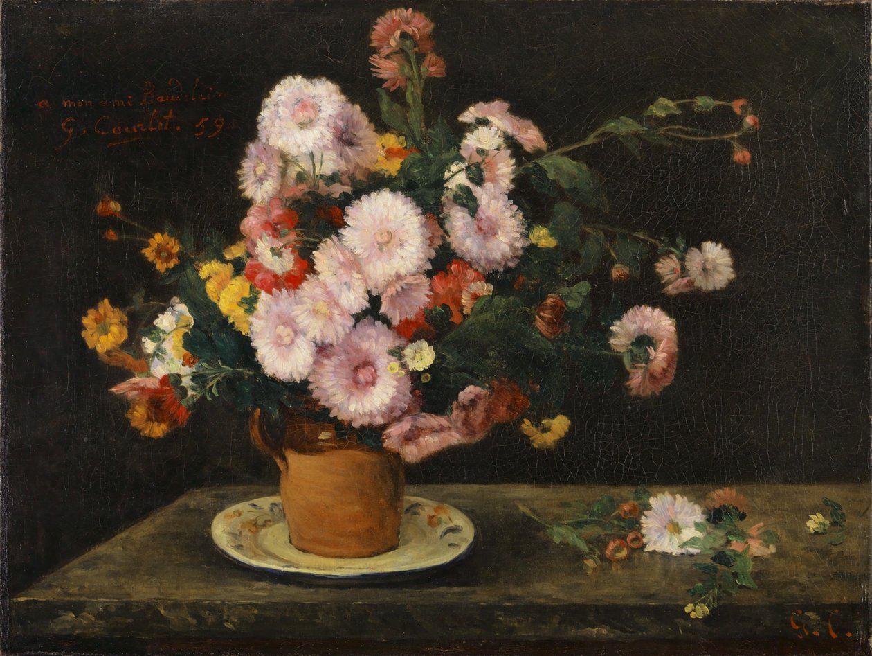 アスターの花束、1859 作： ギュスターヴ・クールベ
