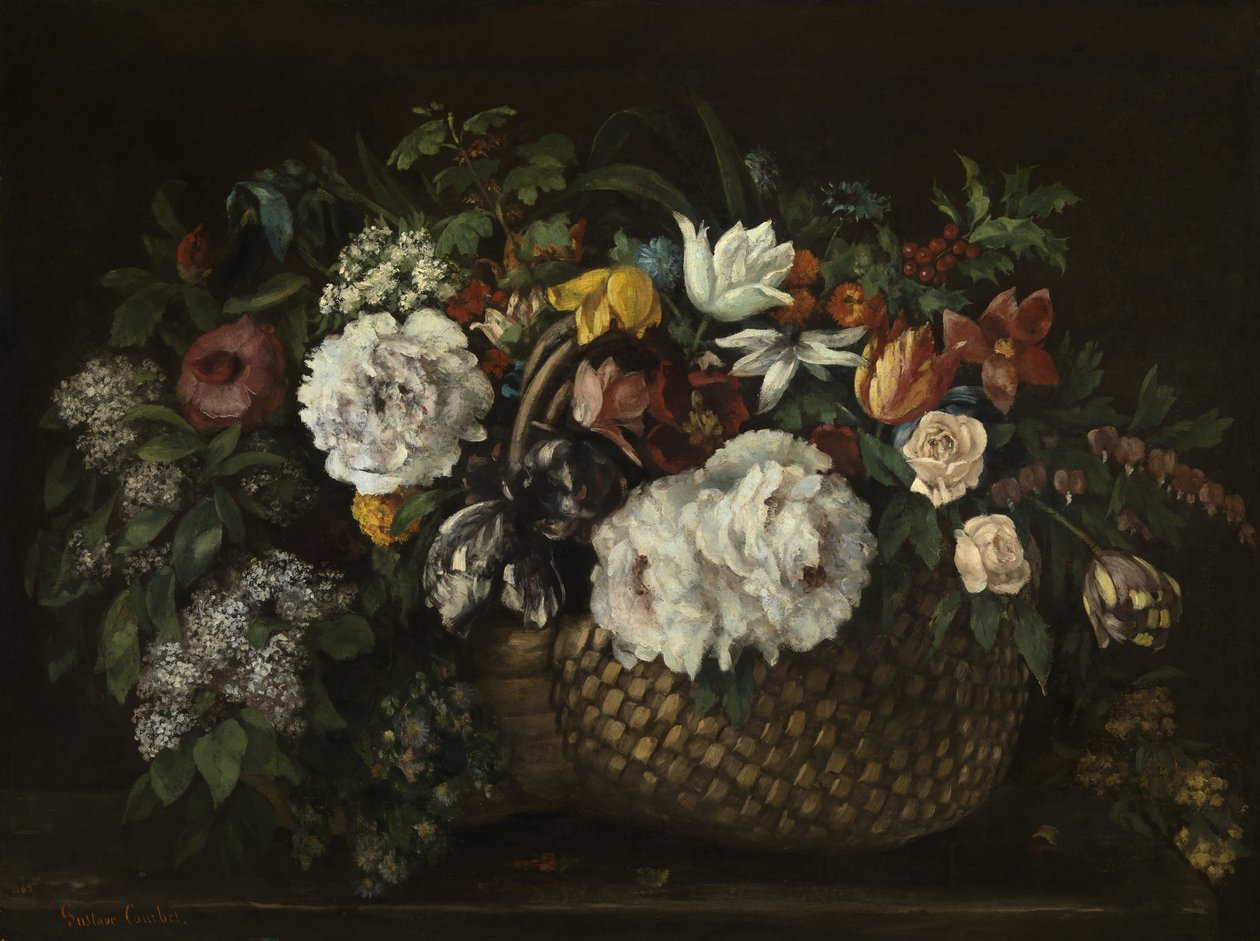 バスケットの中の花 作： ギュスターヴ・クールベ