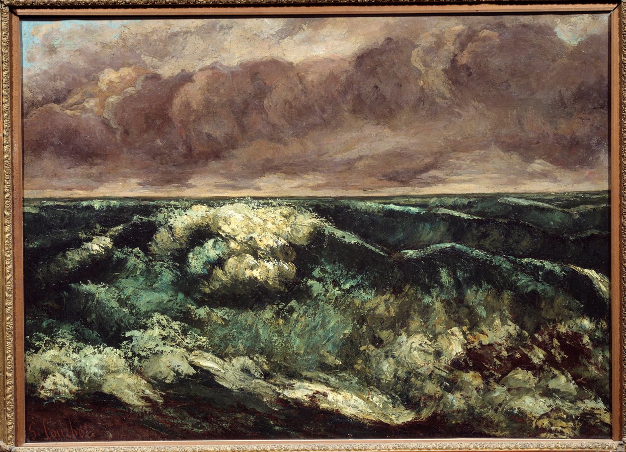 波が絵画：ギュスターヴ・クールベ（1819-1877 作： ギュスターヴ・クールベ