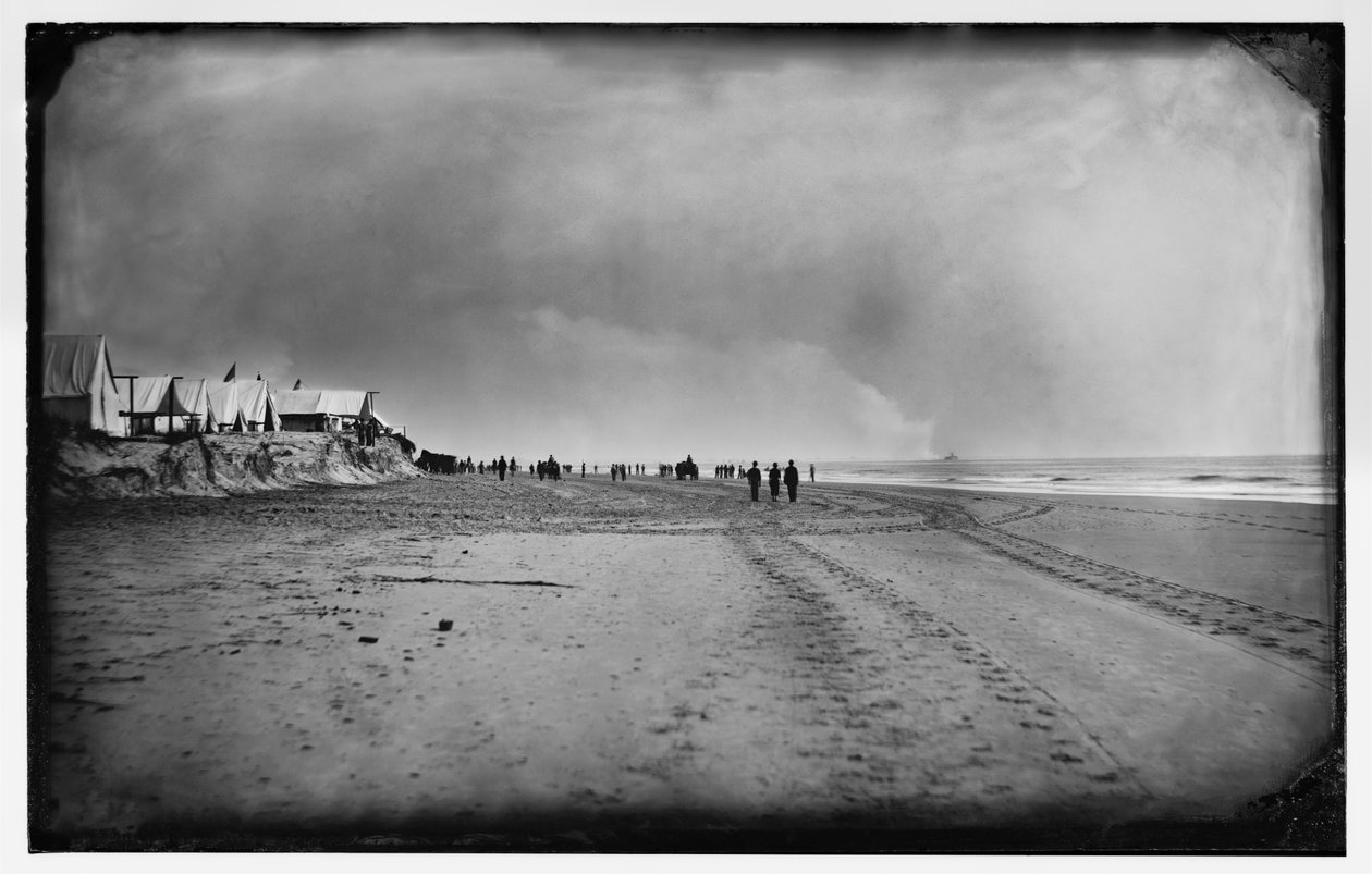 新しいIronsides対1863年9月のフォートワグナー（bw写真） 作： ハースとピール