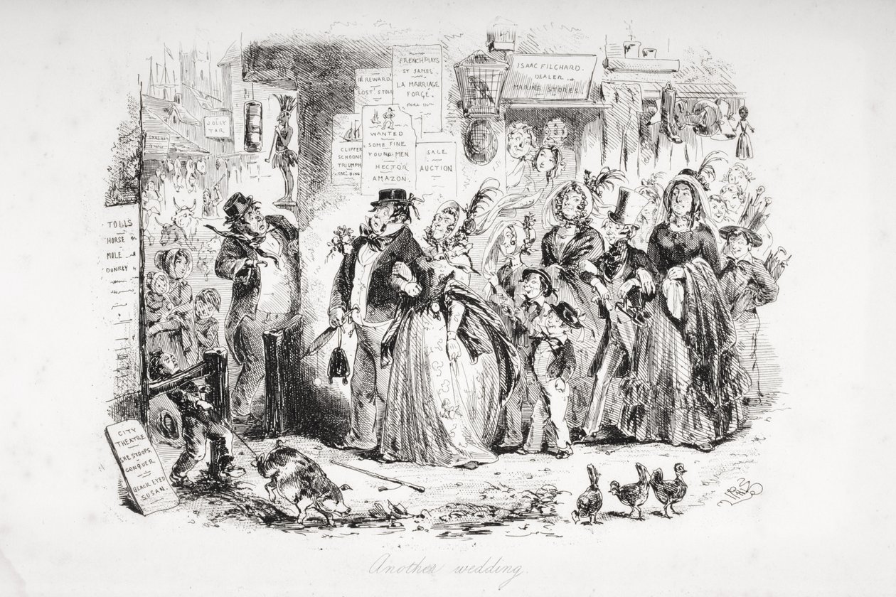 別の結婚式、チャールズ・ディケンズ（1812-70）による「ドンビーと息子」のイラスト、1848年に初公開 作： ハブロナイト・ブラウン