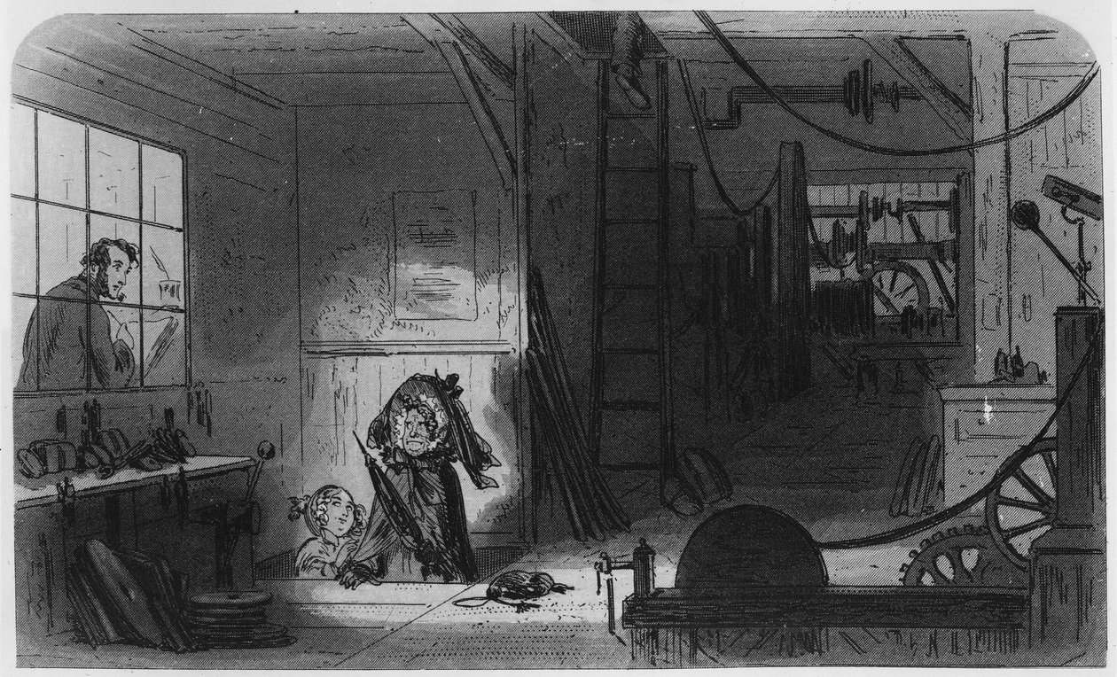 作品の訪問者、チャールズディケンズの「リトルドリット」のイラスト、1857 作： ハブロナイト・ブラウン