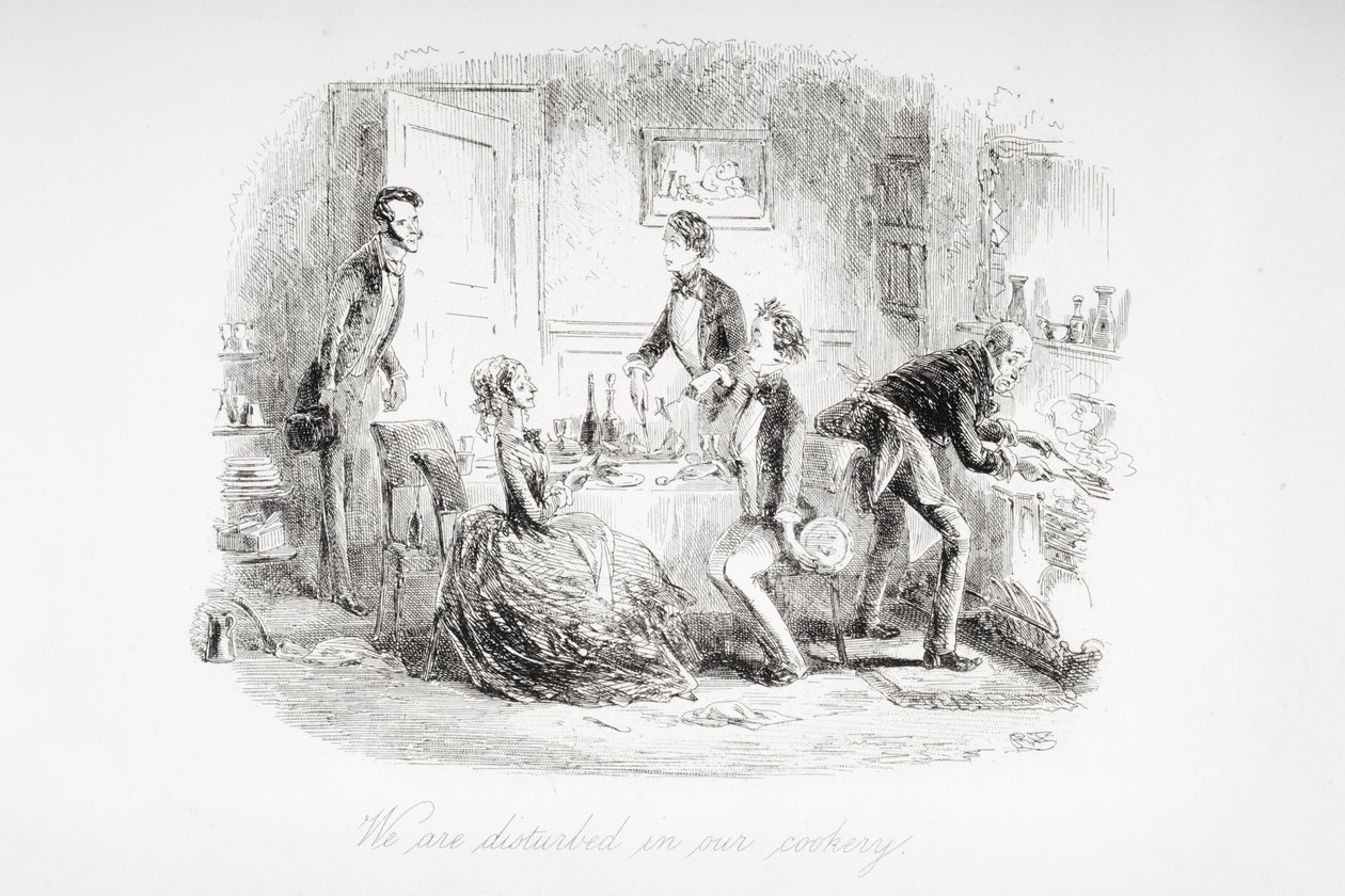 Charles Dickens（1812-70）による「David Copperfield」のイラストが最初に公開された1850年の料理に夢中 作： ハブロナイト・ブラウン