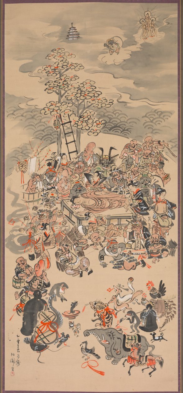 Ōtsu-e Nirvana of the Buddha (Ōtsu-e Butsu Nehanzu) 作： 白en