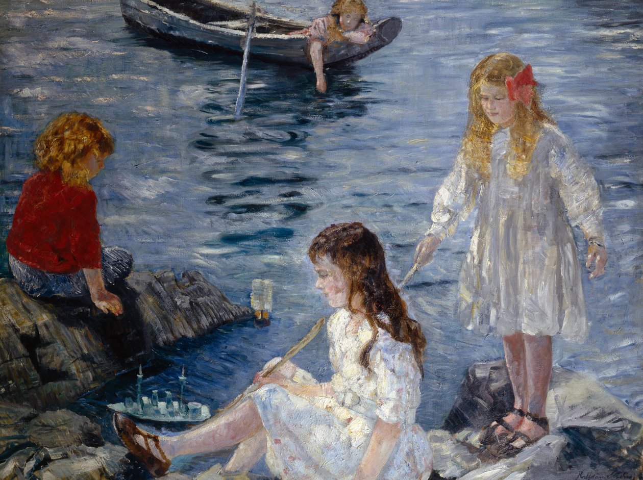 ビーチで遊ぶ女の子 作： ハルフダン・フリスホフ・ストロム
