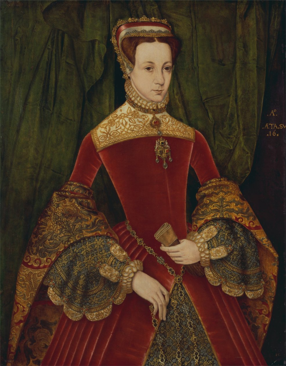 1565年にノーフォーク公爵夫人のメアリーフィッツァランと以前に確認された16歳の女性の肖像画 作： ハンス・エワース