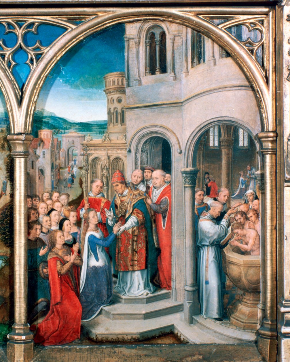 聖ウルスラ神殿、ローマに到着、1489 作： ハンス・メムリンク