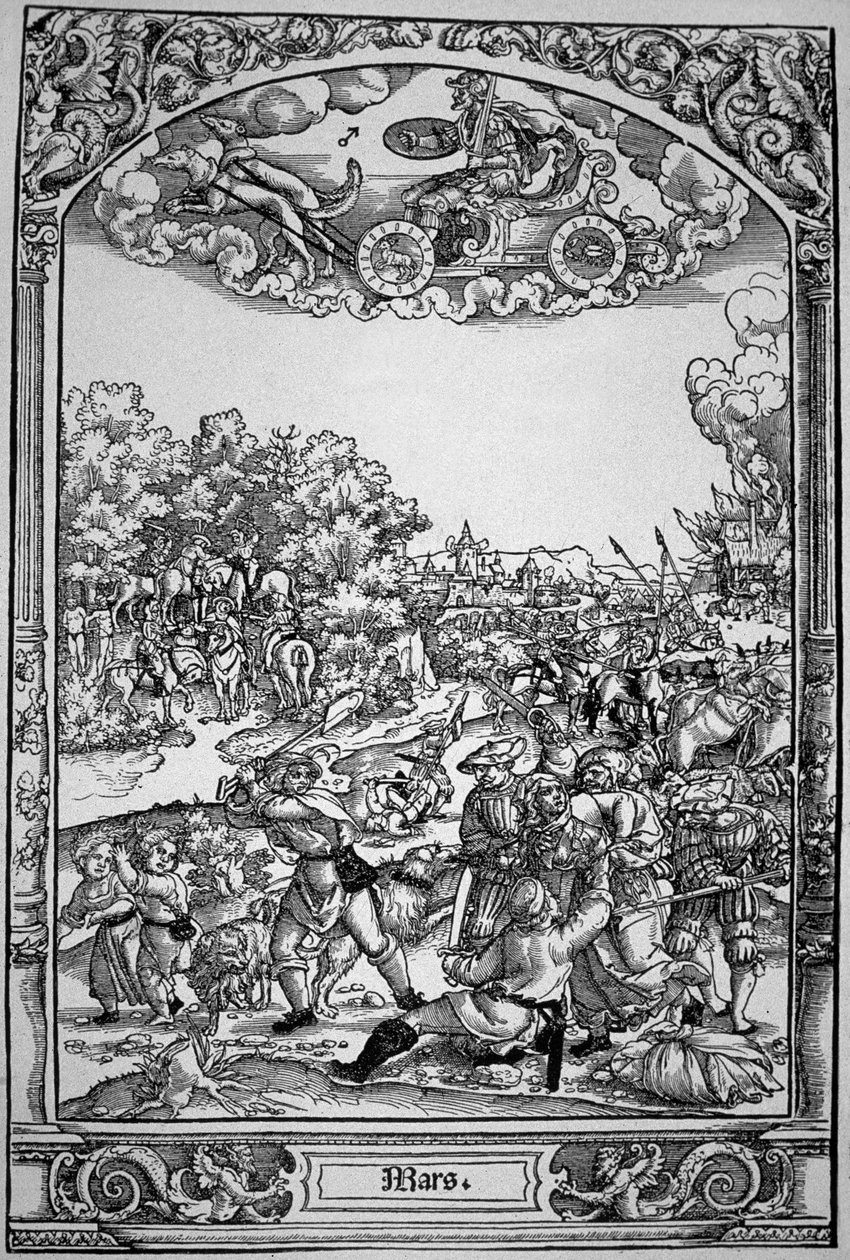 火星（木版画） 作： Hans Sebald (School of) Beham