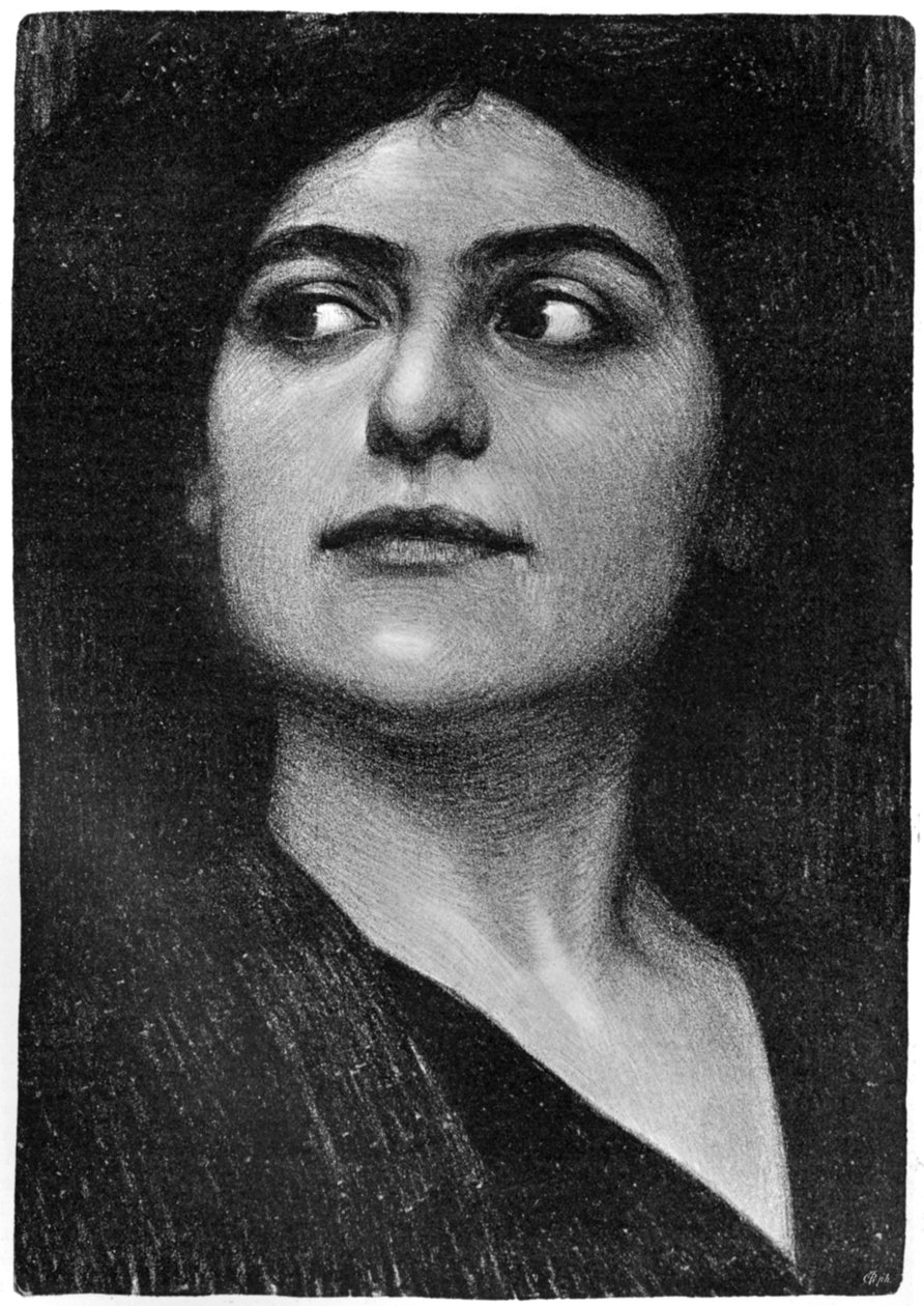 女性の頭部の研究、1899 年。 作： ハンス・ウンガー