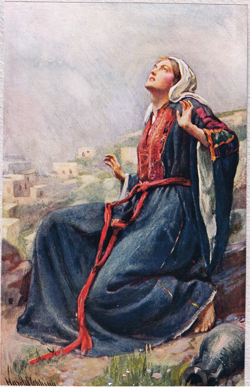 イエスの母マリア、「聖書の女性たち」からの挿絵、1927年宗教宗教協会発行 作： ハロルド・コッピング