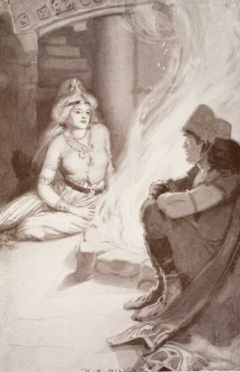 CianがBalorの娘を発見、1905年、Charles Squireによる「ケルト神話と伝説」のイラスト 作： ハロルド・ロバート・ミラー