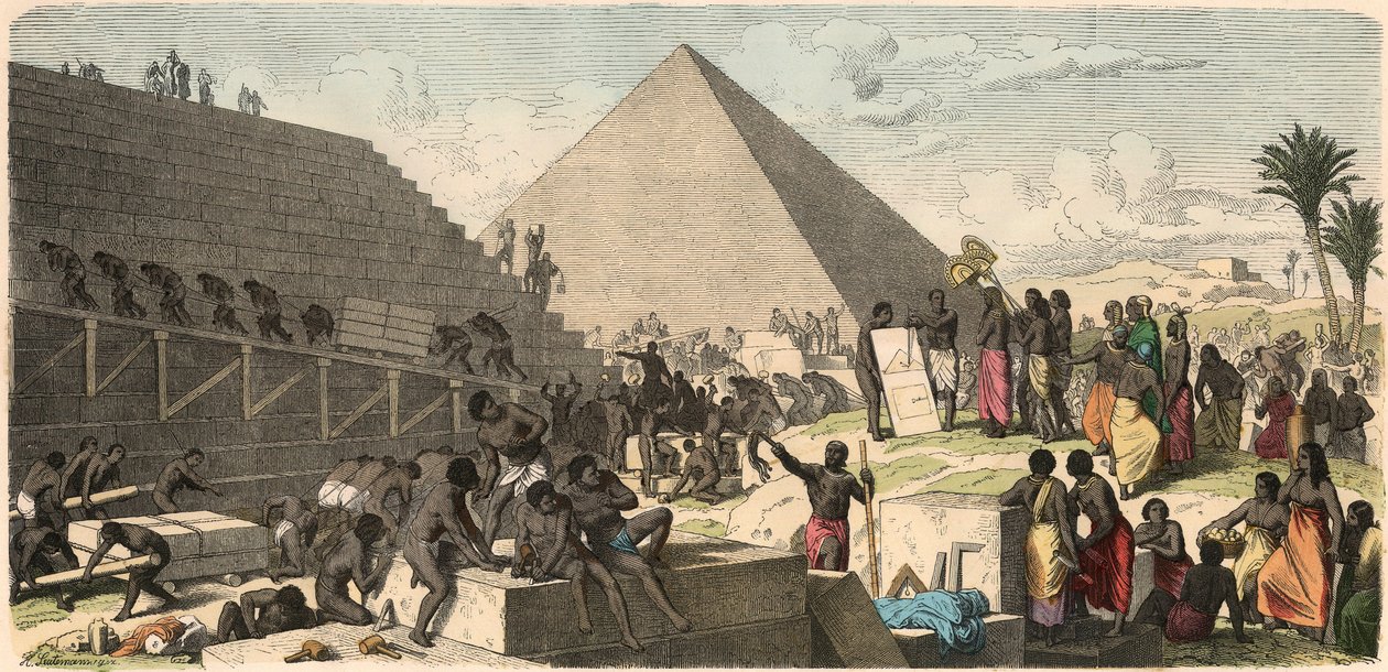 古代エジプト：ピラミッドを建てる、1866年 作： ハインリッヒ・ロイテマン