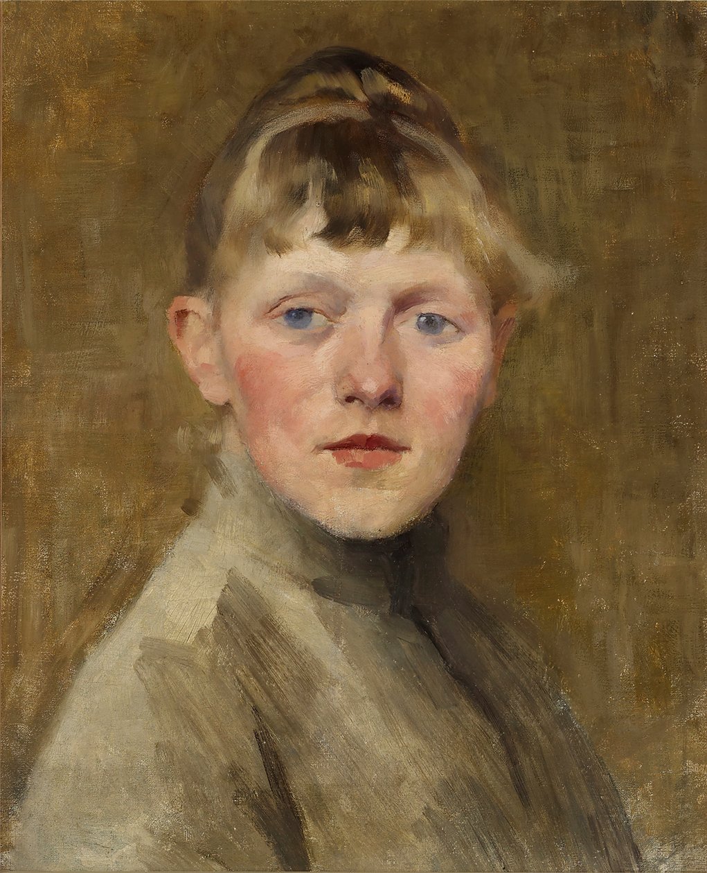 自画像、1884-1885。 作： ヘレン・シャルフベック