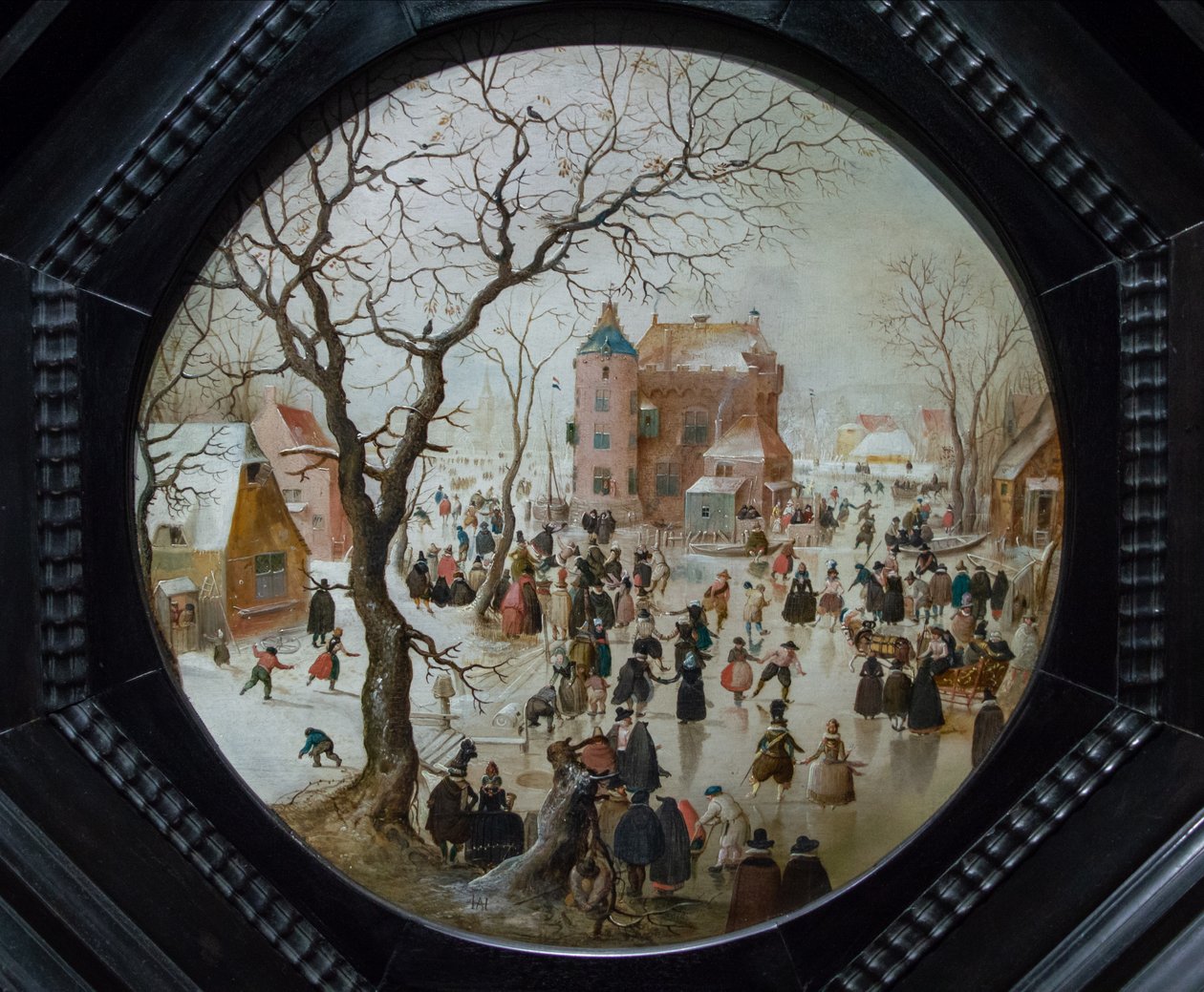 城の近くのスケーターとの冬のシーン、c.1608-09 作： ヘンドリックアバーキャンプ