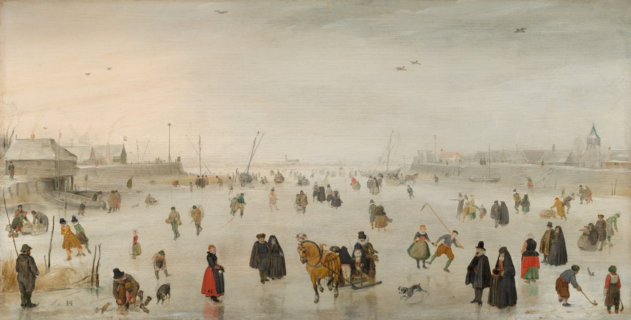 氷上の情景、c. 1625年。 作： ヘンドリックアバーキャンプ