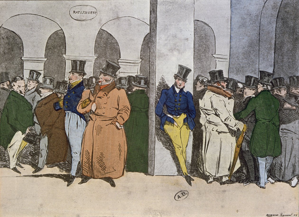 証券取引所、1856年、ルージュビニョレによって彫刻 作： アンリ・ボナベンチャー・モニエ