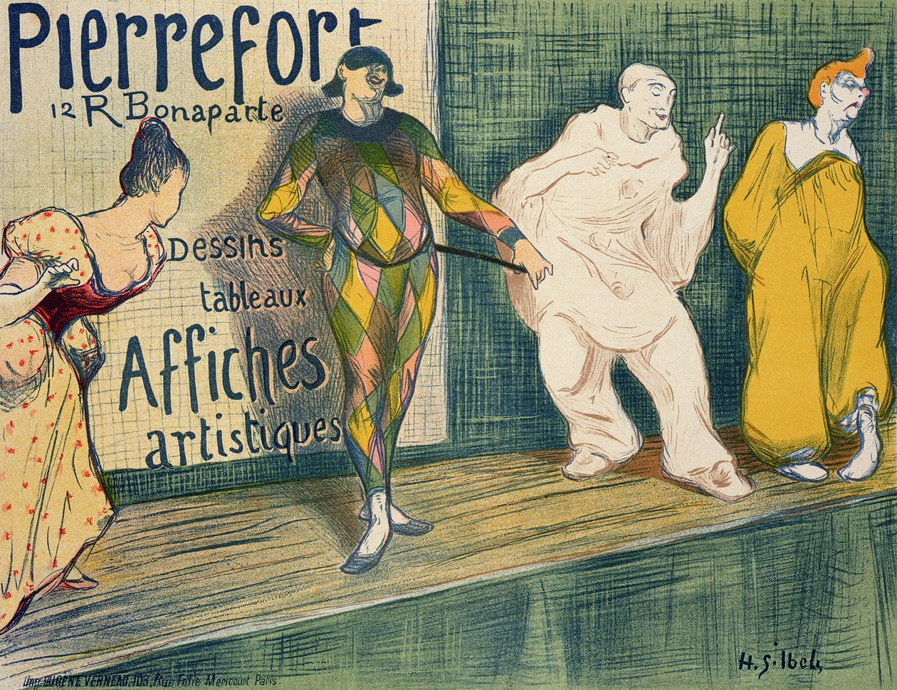 &39;Pierrefort Artistic Posters&39;の宣伝ポスター、Rue Bonaparte、1897 作： アンリ・ガブリエル・イベルス