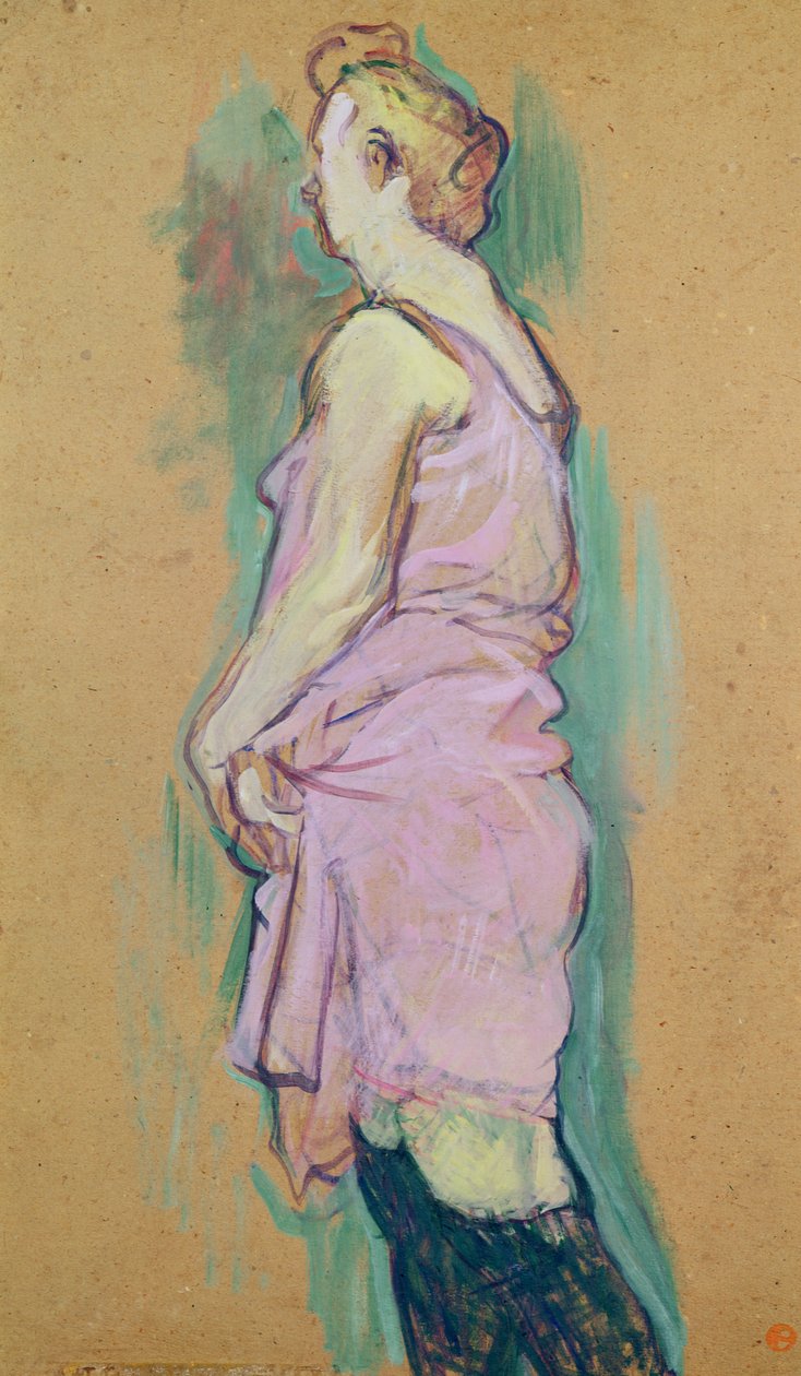 ブロンドの家政婦、絵画「ルーデムーラン、ラヴィジット」、1894年（カードに油彩） 作： アンリ・ド・トゥールーズ・ロートレック