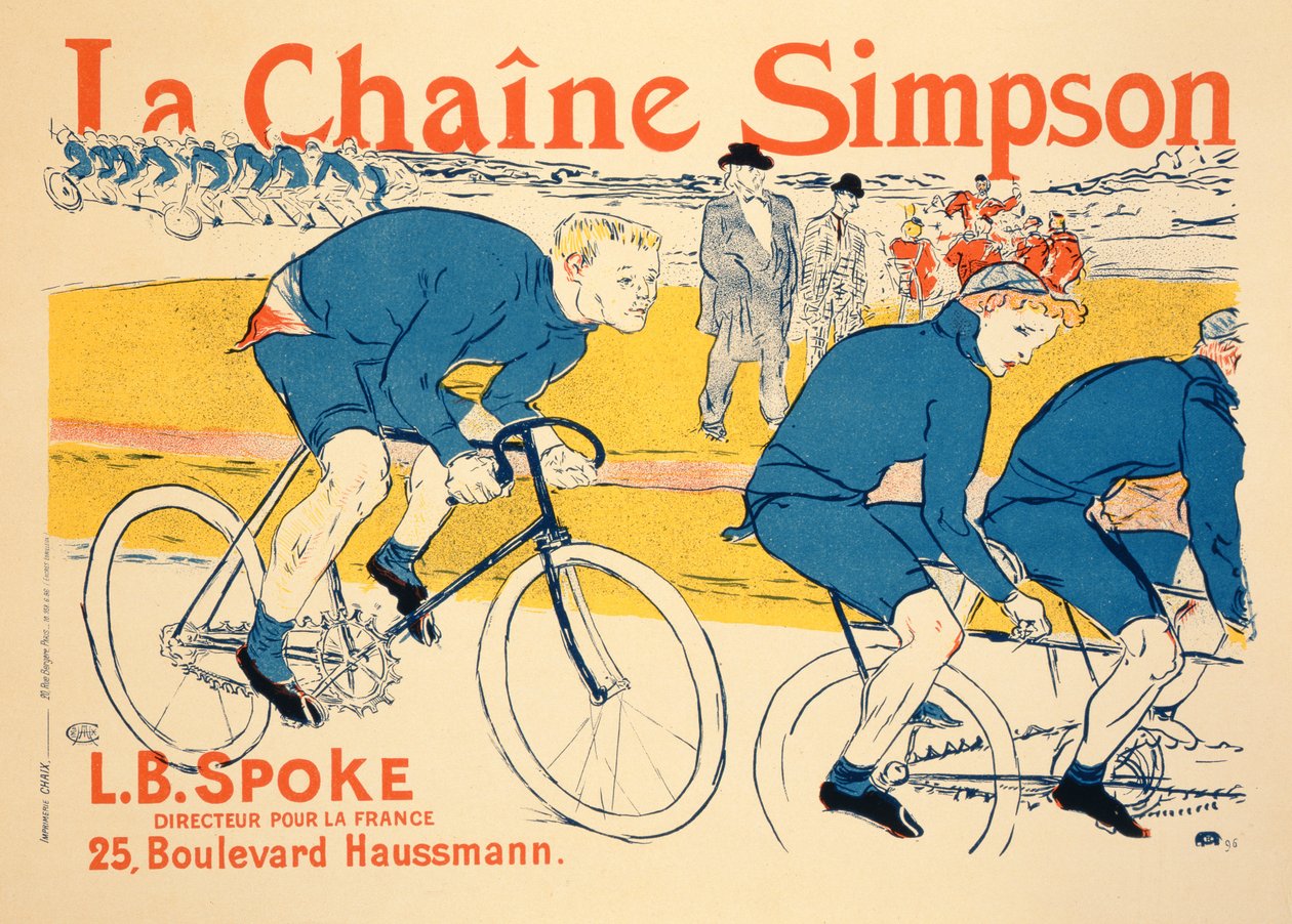パリ、「シンプソンチェーン」のポスターを1896年に複製（SSI 39945を参照） 作： アンリ・ド・トゥールーズ・ロートレック