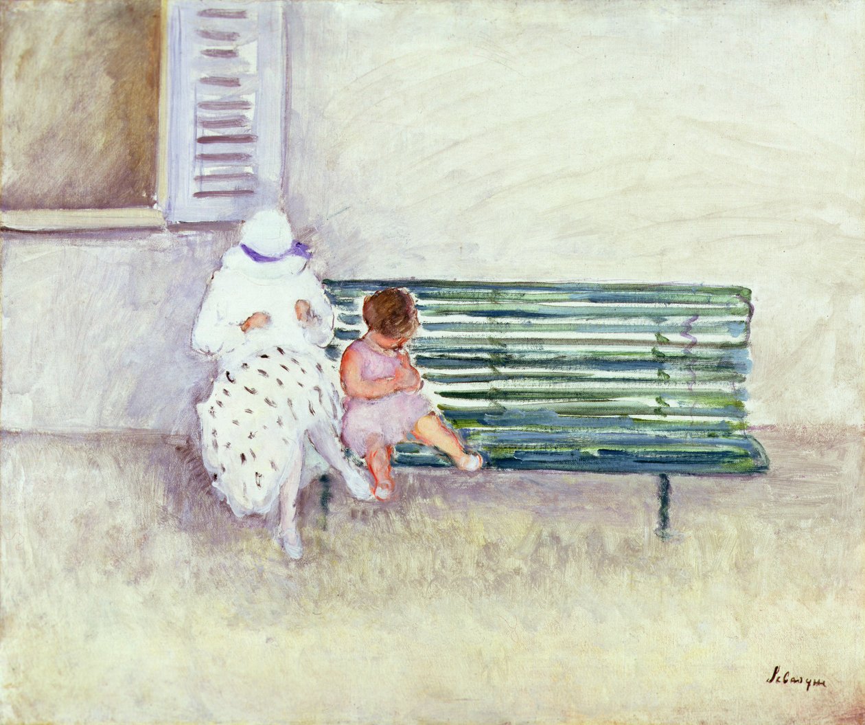 On the Bench（油彩・キャンバス） 作： アンリ・ルバスク